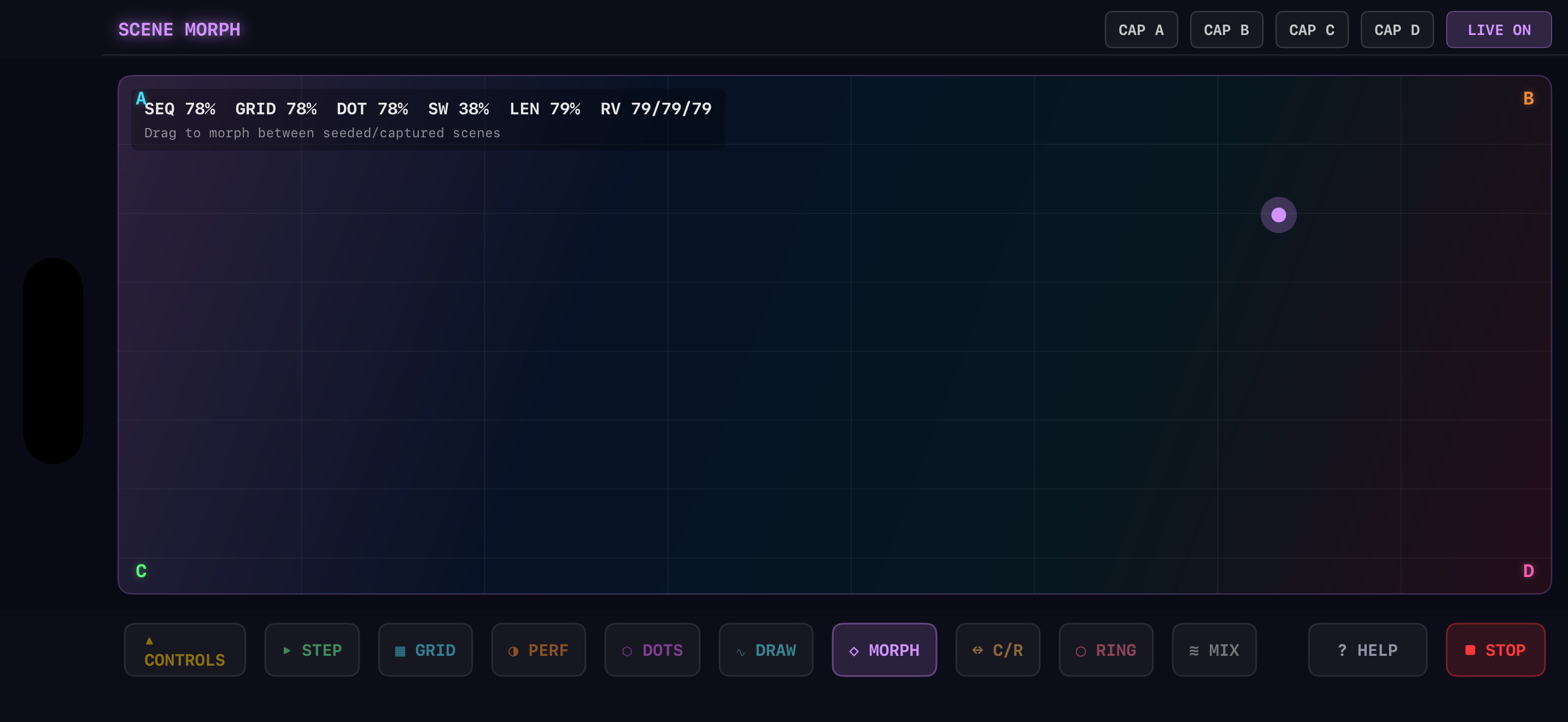 Contour screenshot showing mixer and effects